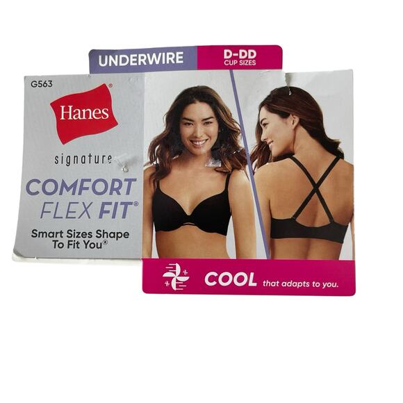 Hanes Bra Size Large ComfortFlex Fit Dreamwire T-shirt Bra MHG563 Warm Steel - Picture 6 of 10